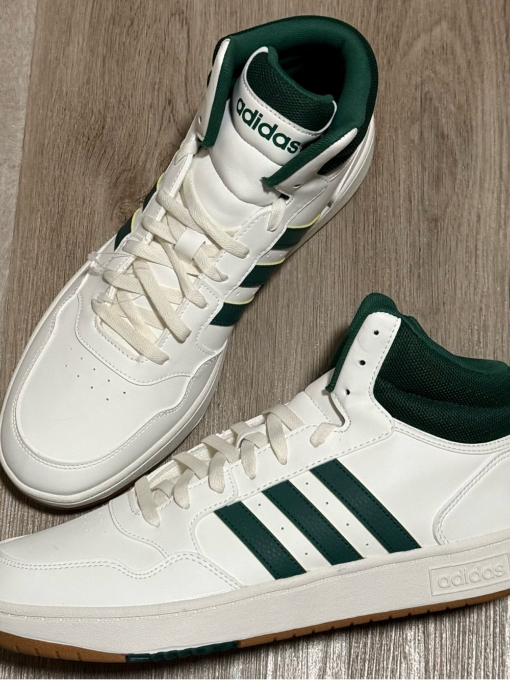 Adidas Hoops 3.0 Mid Classic Vintage Sneakers White Green Men’s Size 12 New